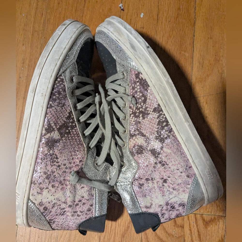 P448 Silver and Black High-Tops